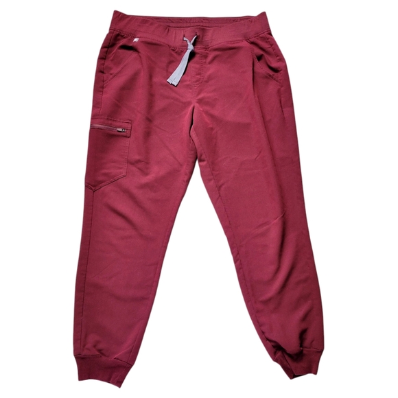Figs Crimson Red Zamora Scrub Pants Joggers Burgundy Womens Technical Collection - Picture 1 of 9